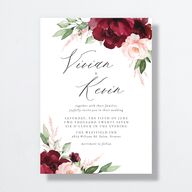 Beloved Floral Wedding Invitations Dark Berry Signature No Standard