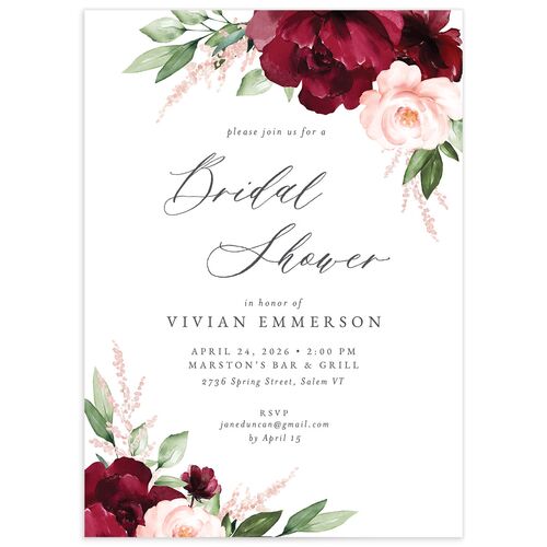 Painted Florals Bridal Shower Invitations - 