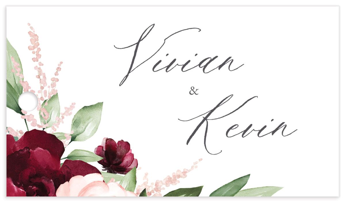 Painted Florals Favor Gift Tags Ruby Signature