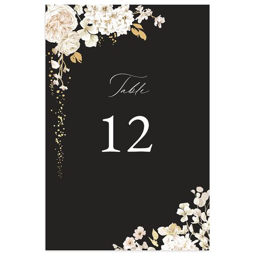 Luxury Floral Foil Table Numbers Gold Licorice Signature