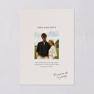 Elegant Editorial Page Save the Date Cards Champagne Signature smooth Blank No Standard