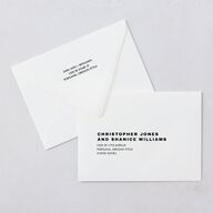 Cinematic Love Story Save The Date Card Euro Envelopes Pure White White Both Recipient and Return Addresses Luxe Signature