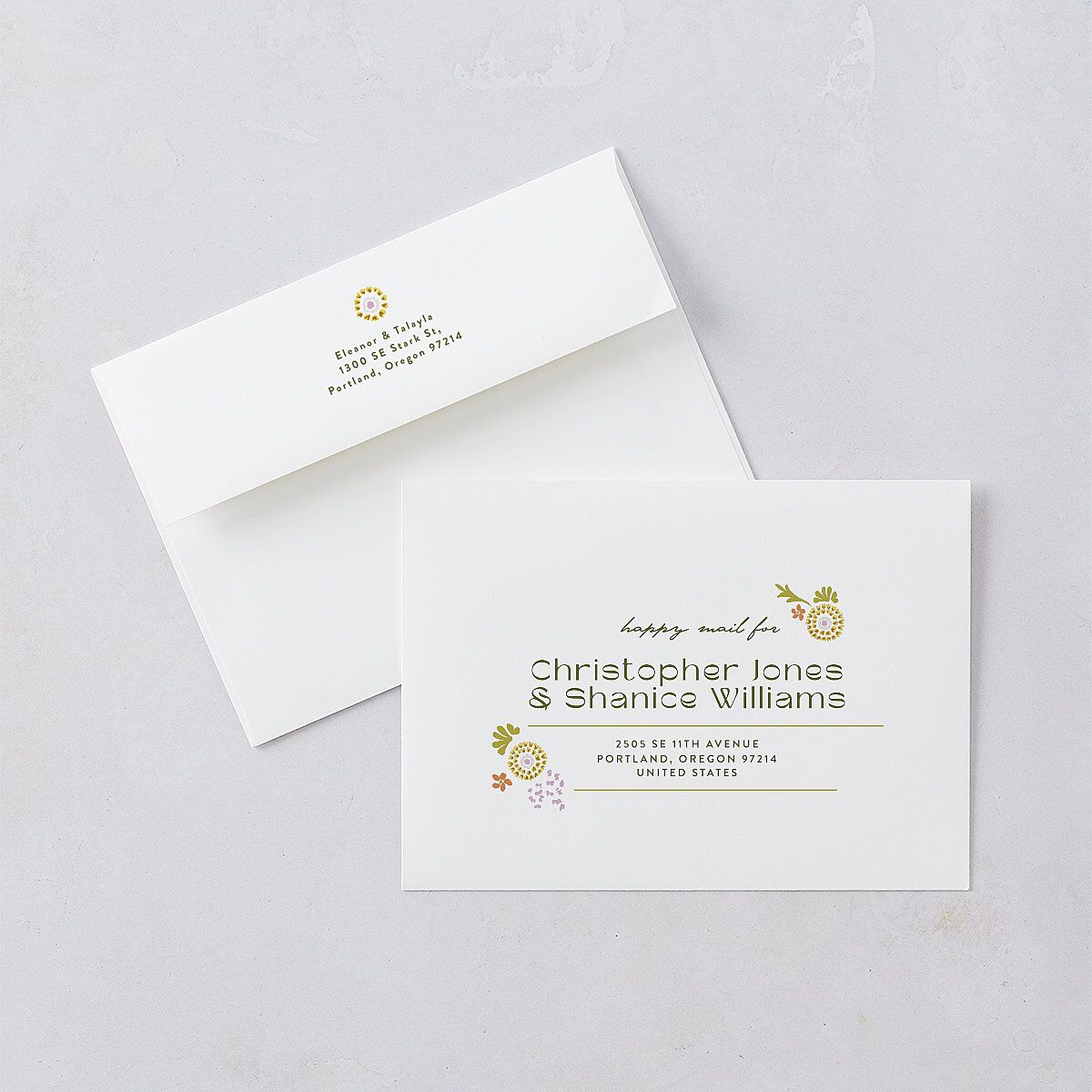 Wildflower Nouveau Wedding Invitations Dark Camo Signature Blank No Standard