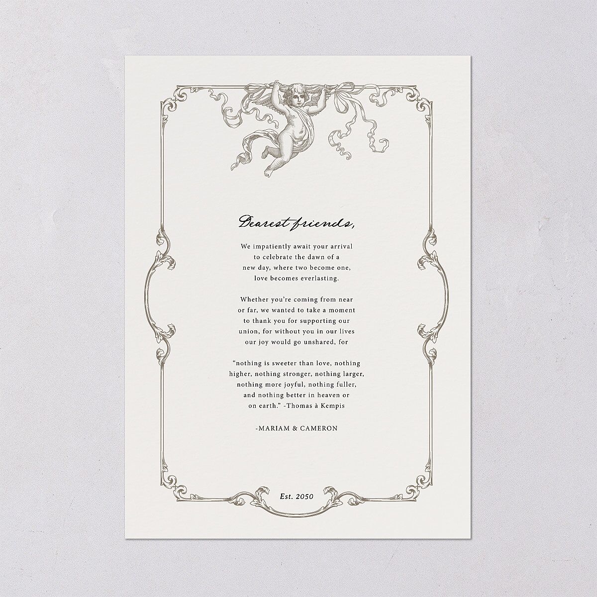 Romantic Fantasy Wedding Invitations Champagne Signature Blank No Standard