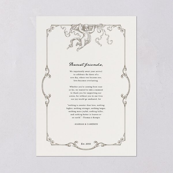 Romantic Fantasy Wedding Invitations Champagne Signature Blank No Standard