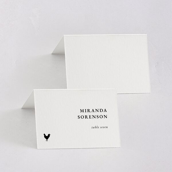 Vertical Names Place Cards Pure White Signature