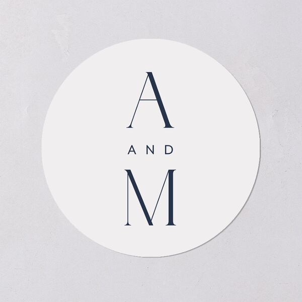 Estate Wedding Stickers Moody Blue Circle
