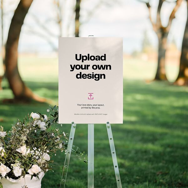 Upload Your Own Design Portrait Photo 18"x24" Welcome Sign Pure White Standard Indoor Foam Core M Welcome