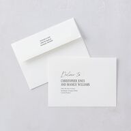 Vintage Film Reel Photo Strip Save The Date Card Envelopes Pure White White Both Recipient and Return Addresses Signature Standard