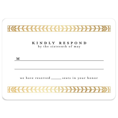 Medieval Elegance Wedding Response Cards Gold Midnight Signature Rounded