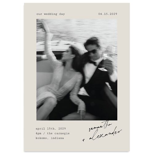 Elegant Sign Off Wedding Invitations Fog Signature Blank No Standard