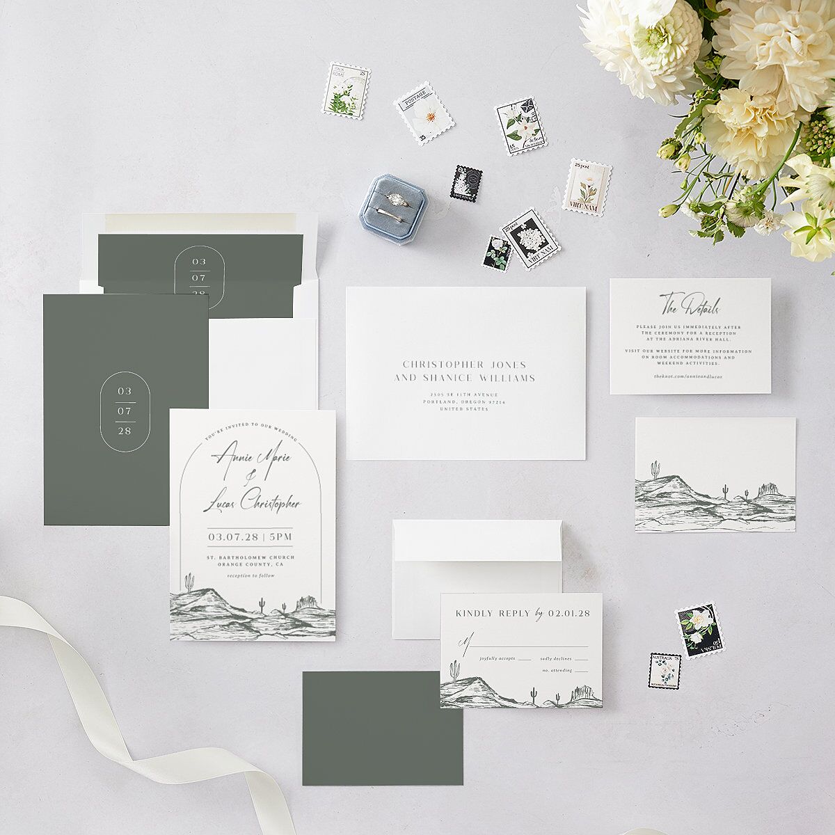 Western Cactus Wedding Invitations Eucalyptus Signature Blank No Standard