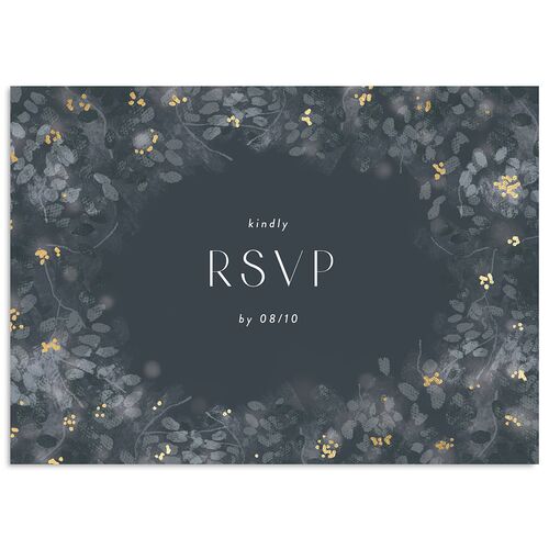 Moonlit Garden Wedding Response Cards Gold Charcoal Signature Standard