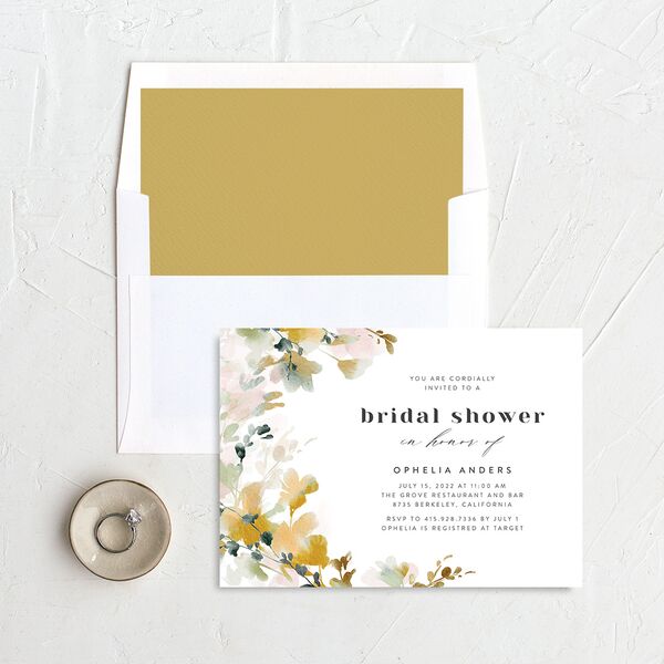 Watercolor Blooms Bridal Shower Invitations Solar Power Signature