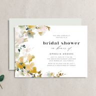 Watercolor Blooms Bridal Shower Invitations Solar Power Signature