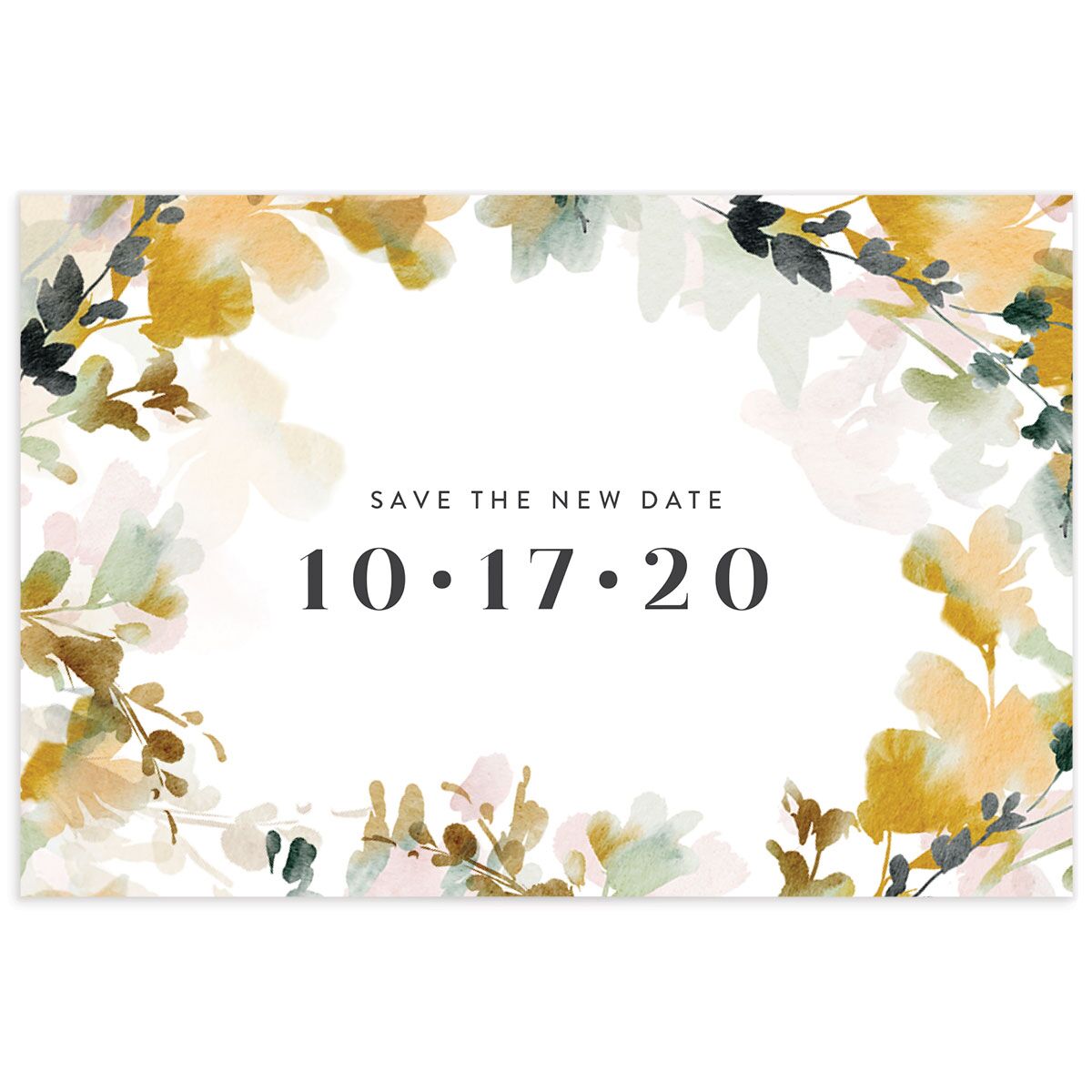 Watercolor Blooms Change the Date Postcards