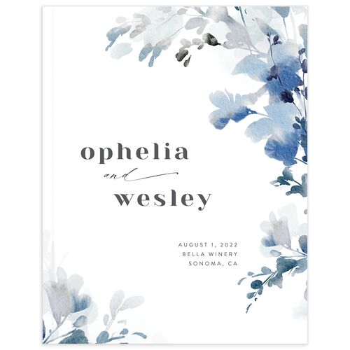 Watercolor Blooms Wedding Guest Book - 