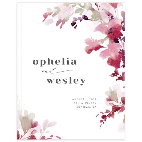 Watercolor Blooms Wedding Guest Book - 
