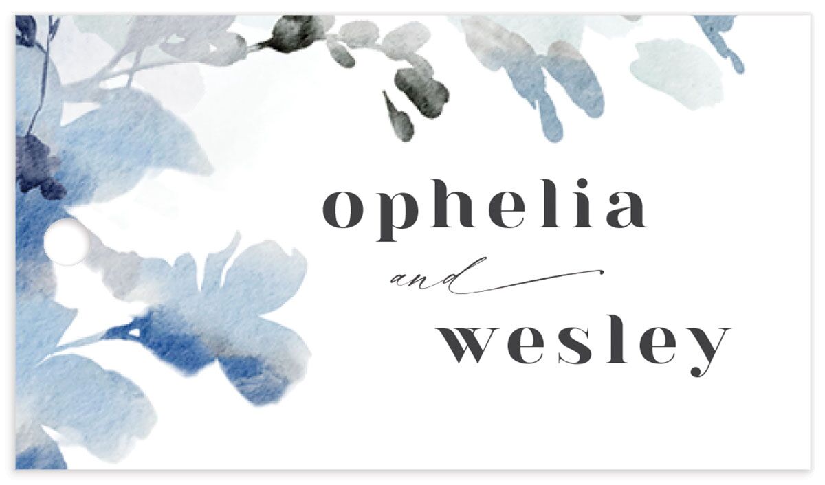 Watercolor Blooms Favor Gift Tags front