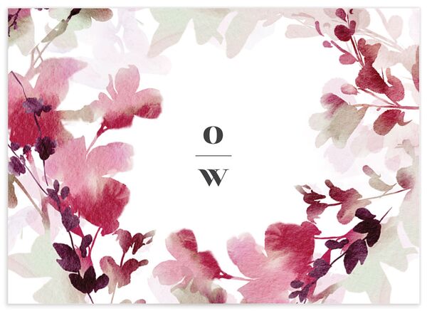 Watercolor Blooms Wedding Response Cards back