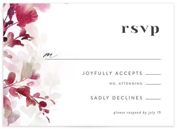 Watercolor Blooms Wedding Response Cards front