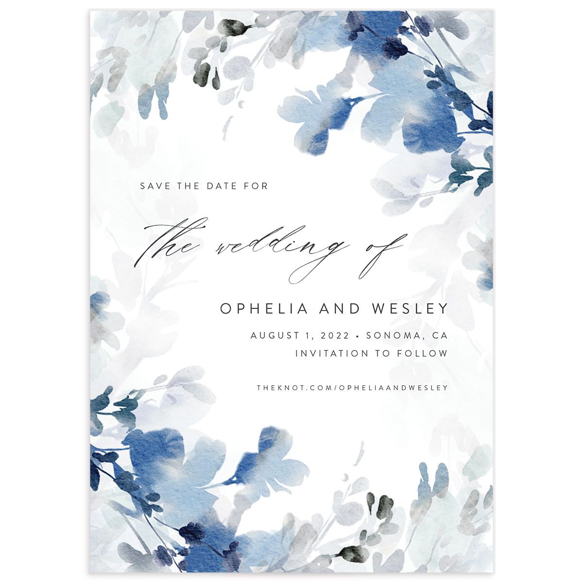Watercolor Blooms Save The Date Cards
