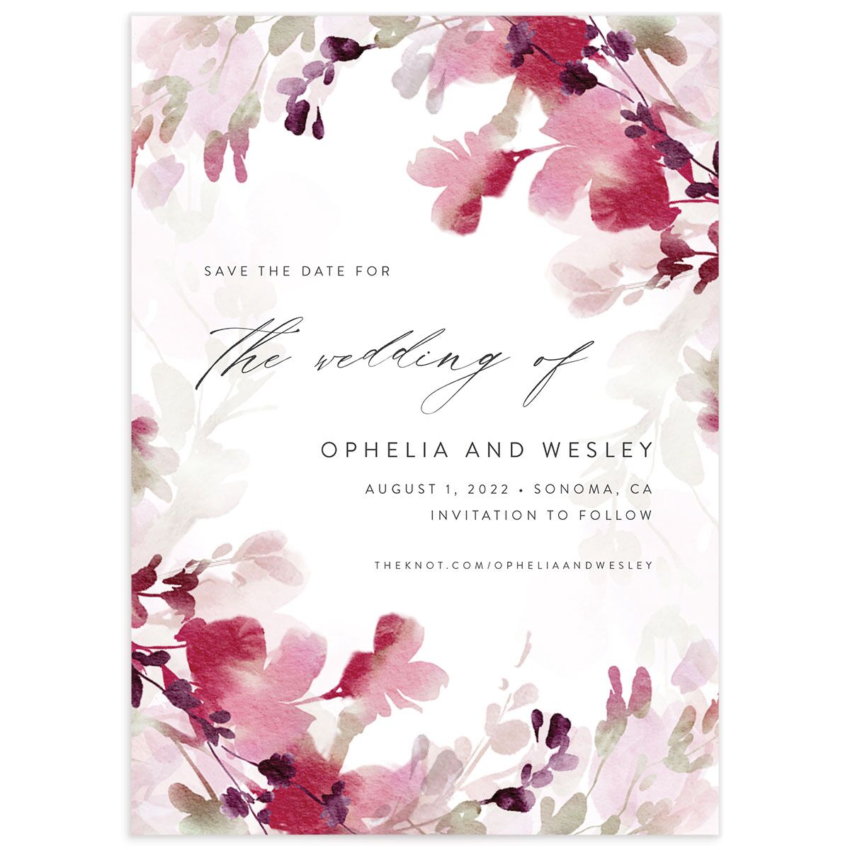 Watercolor Blooms Save The Date Cards