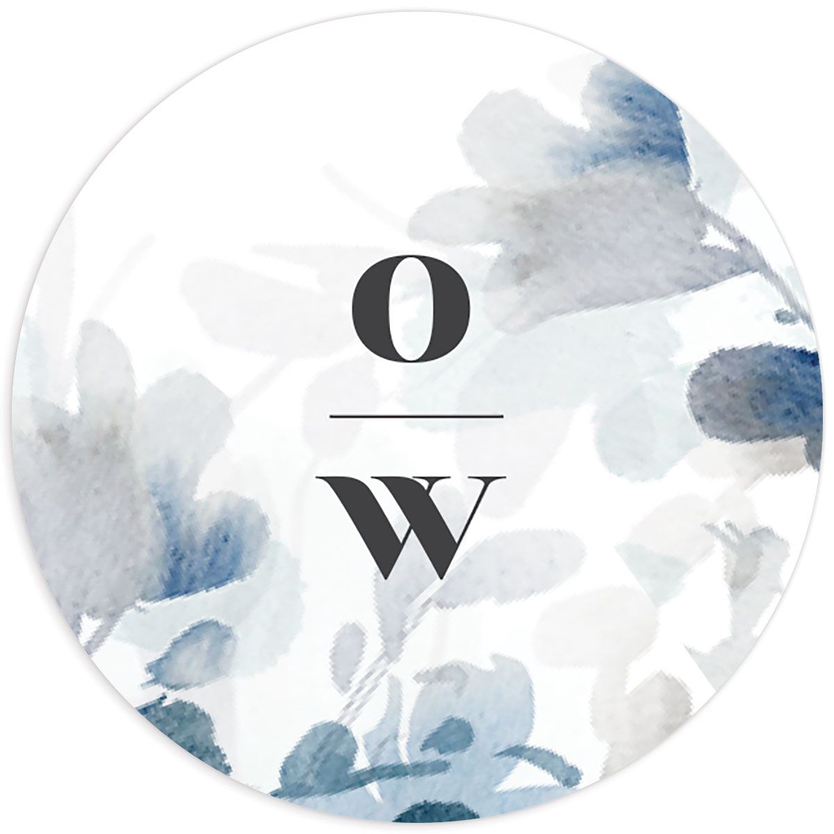 Watercolor Blooms Wedding Stickers Midnight Navy