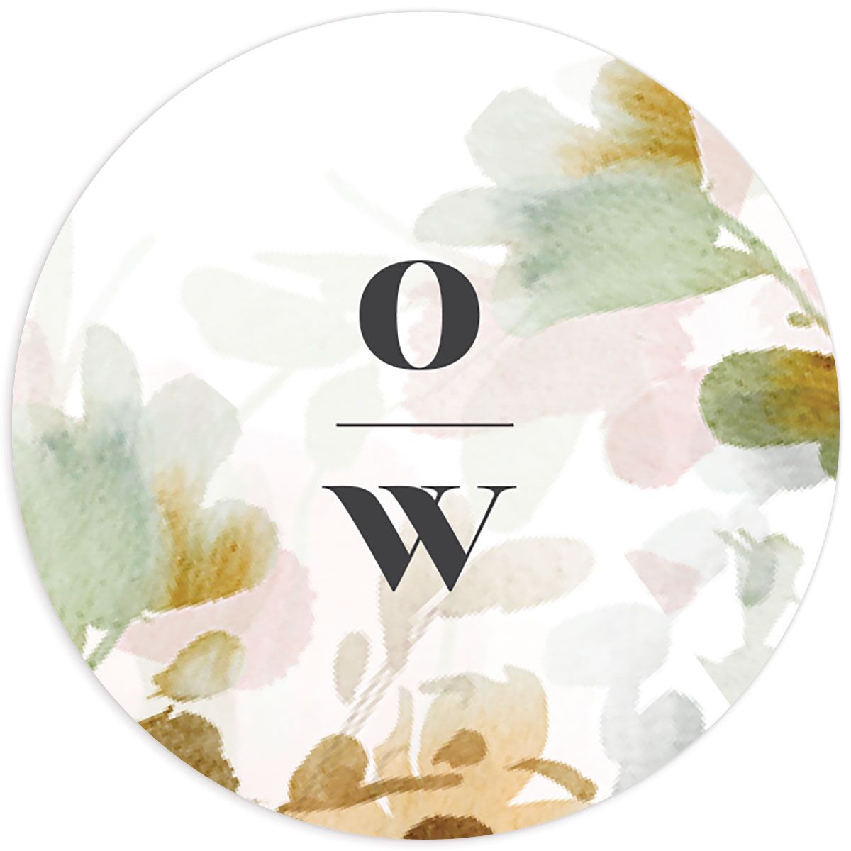 Watercolor Blooms Wedding Stickers front