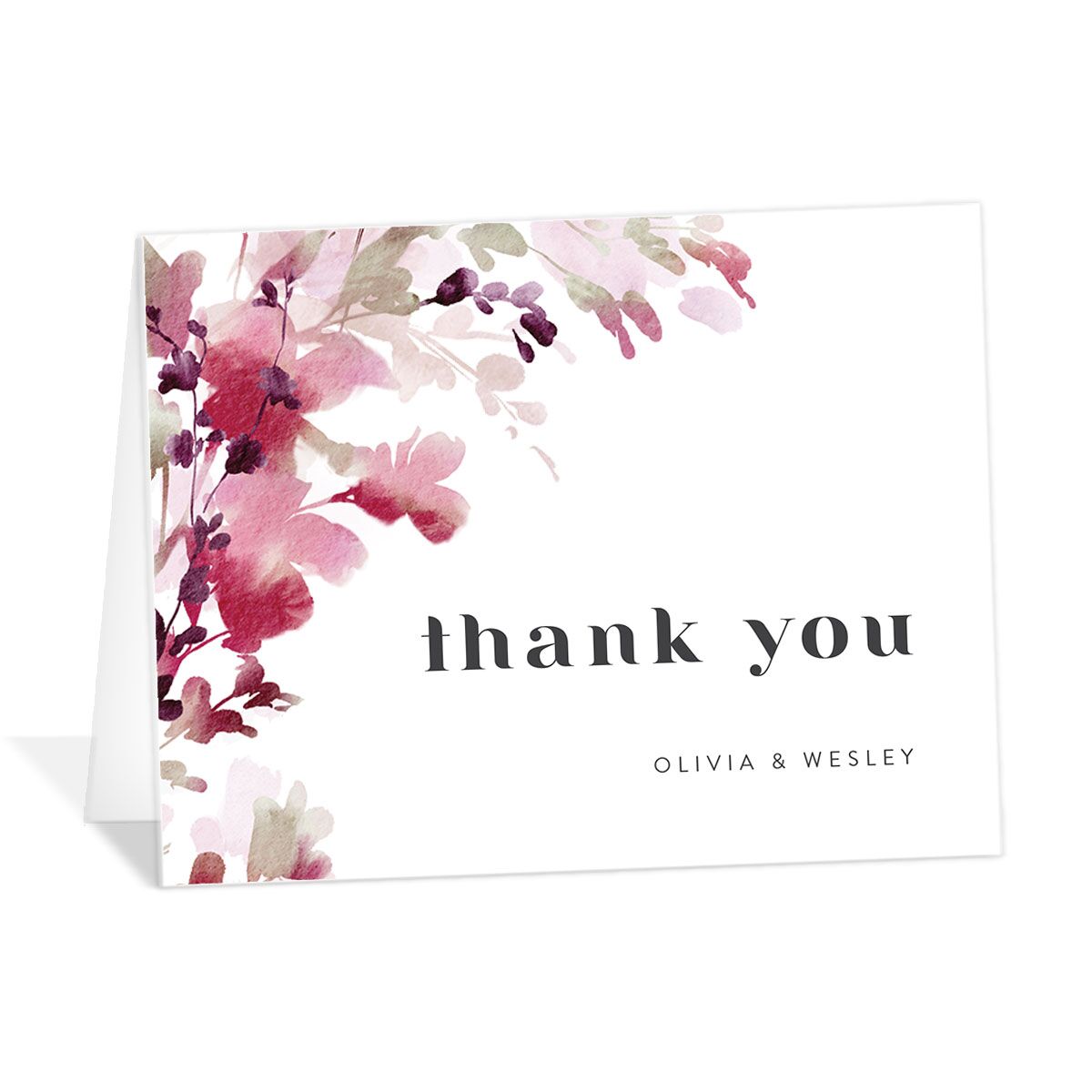 Watercolor Blooms Thank You Cards