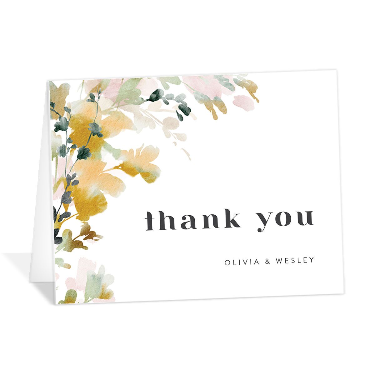 Watercolor Blooms Thank You Cards