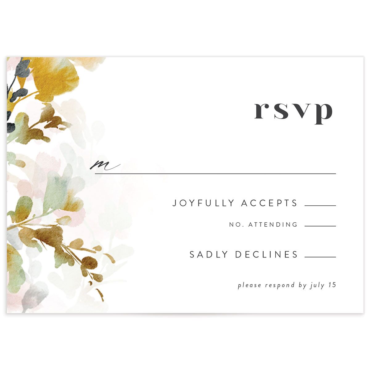 Graceful Floral Wedding Response Cards
