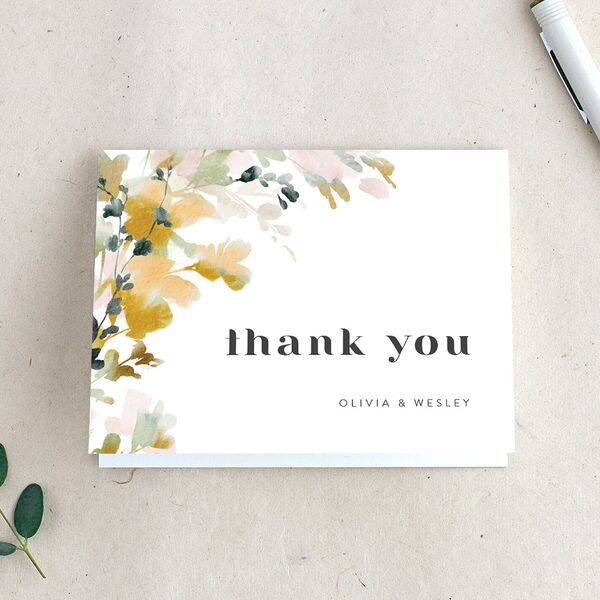 Graceful Floral Thank You Cards Dijon