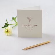 Simple Boho Flowers Thank You Cards Raspberry