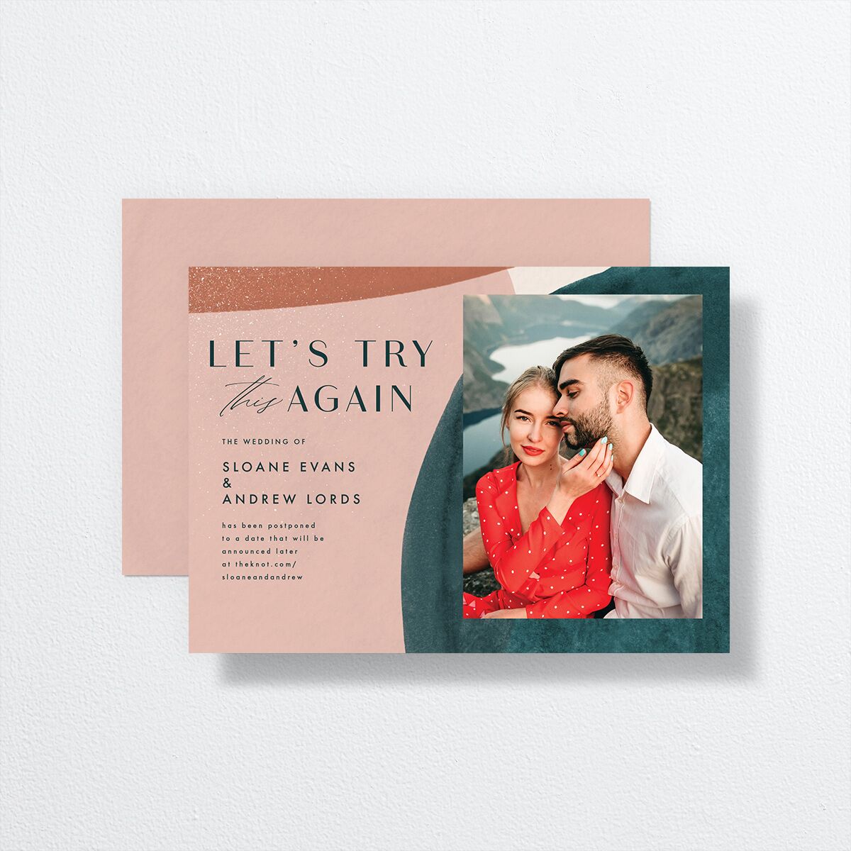 Abstract Watercolor Change the Date Cards Emerald Signature