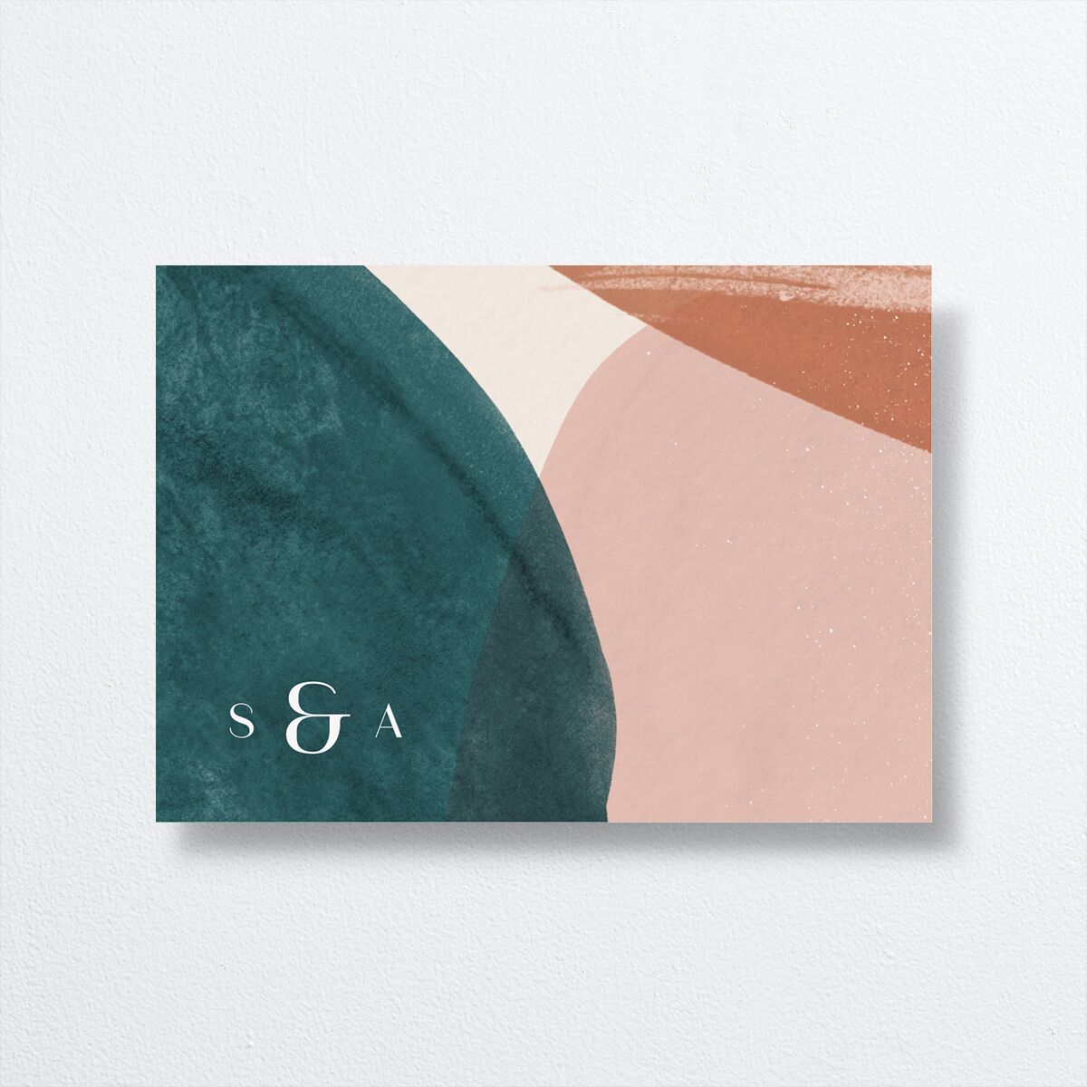 Abstract Watercolor Wedding Response Cards Emerald Signature