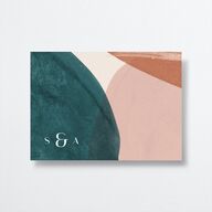 Abstract Watercolor Wedding Response Cards Emerald Signature