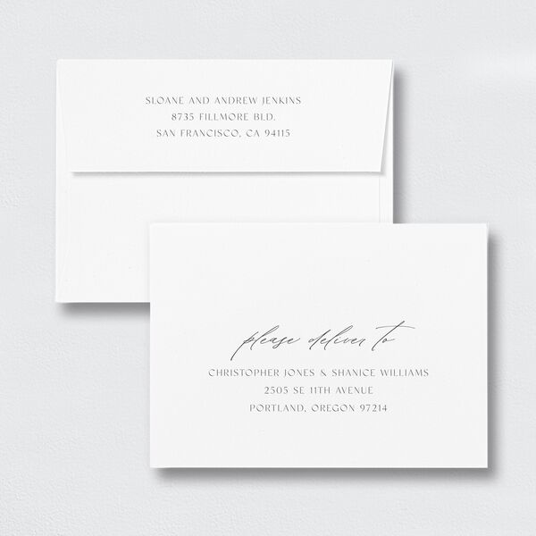 Abstract Watercolor Save the Date Petite Card Envelopes White Standard Emerald Both Recipient and Return Addresses Signature