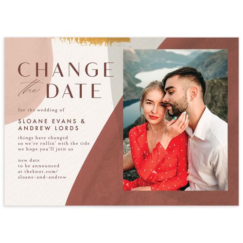 Contemporary Brushstroke Change the Date Cards