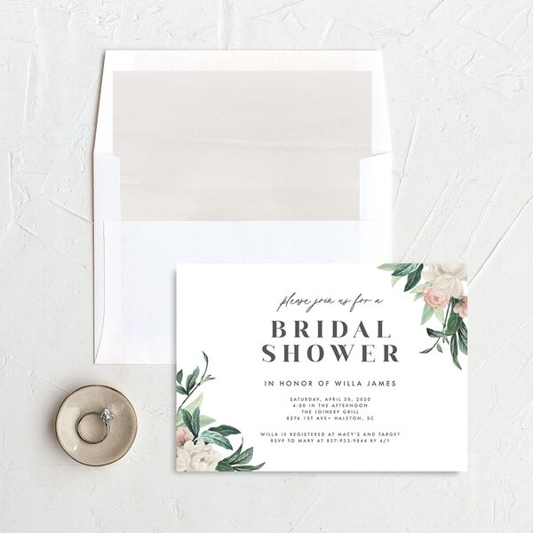 Botanica Bridal Shower Invitations Pure White Signature