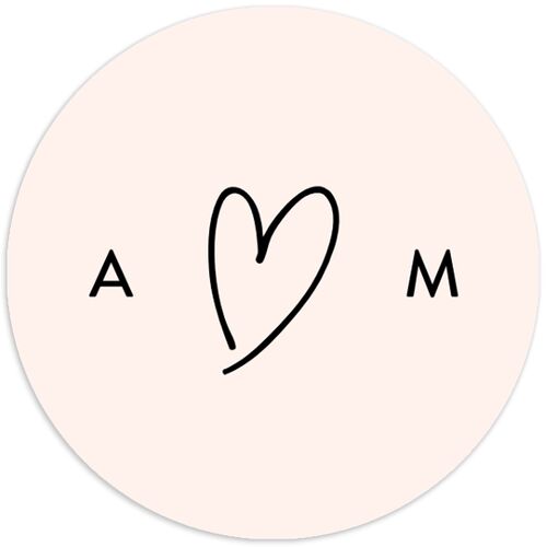 Elegant Heart Wedding Stickers Pure White Circle