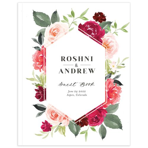 Vivid Rose Wedding Guest Book