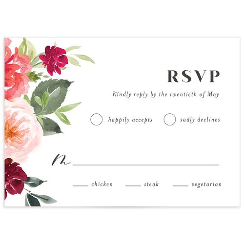 Vivid Rose Wedding Response Cards