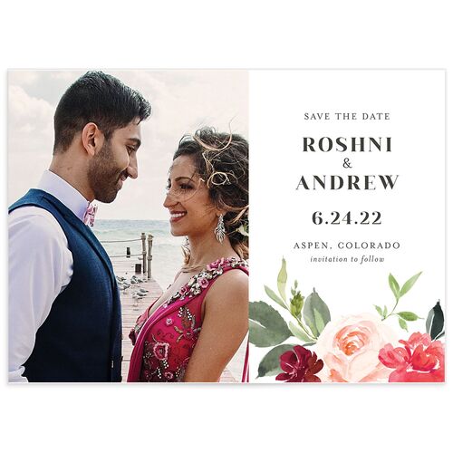 Vivid Rose Save the Date Cards