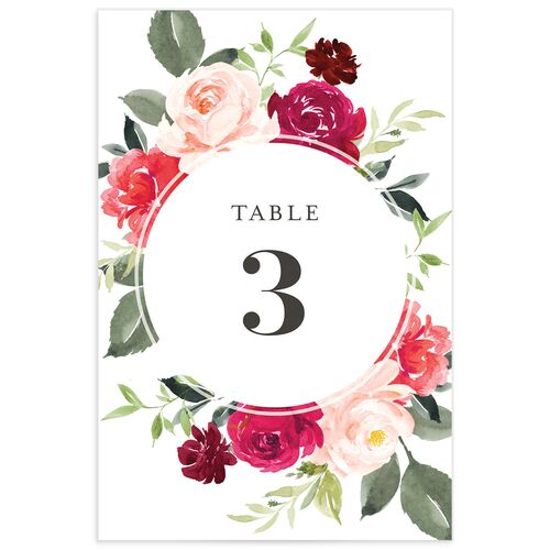 Vivid Rose Table Numbers