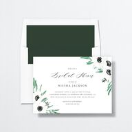 Classic Anemone Bridal Shower Invitations Hunter Green Signature