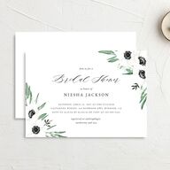 Classic Anemone Bridal Shower Invitations Hunter Green Signature