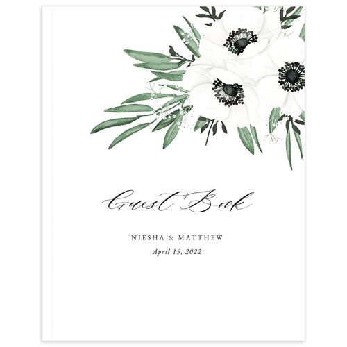 Elegant Windflower Wedding Guest Book - 