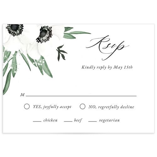 Elegant Windflower Wedding Response Cards - 