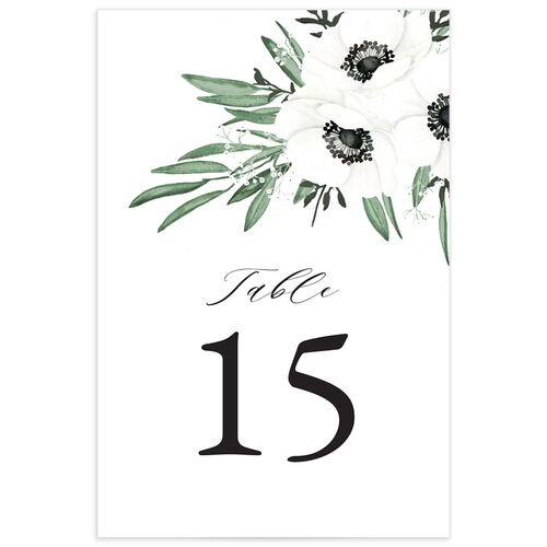 Elegant Windflower Table Numbers - 